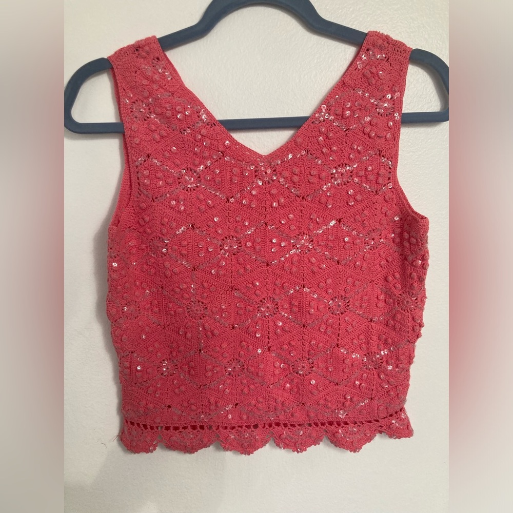Vintage Y2K Crochet, sequin top